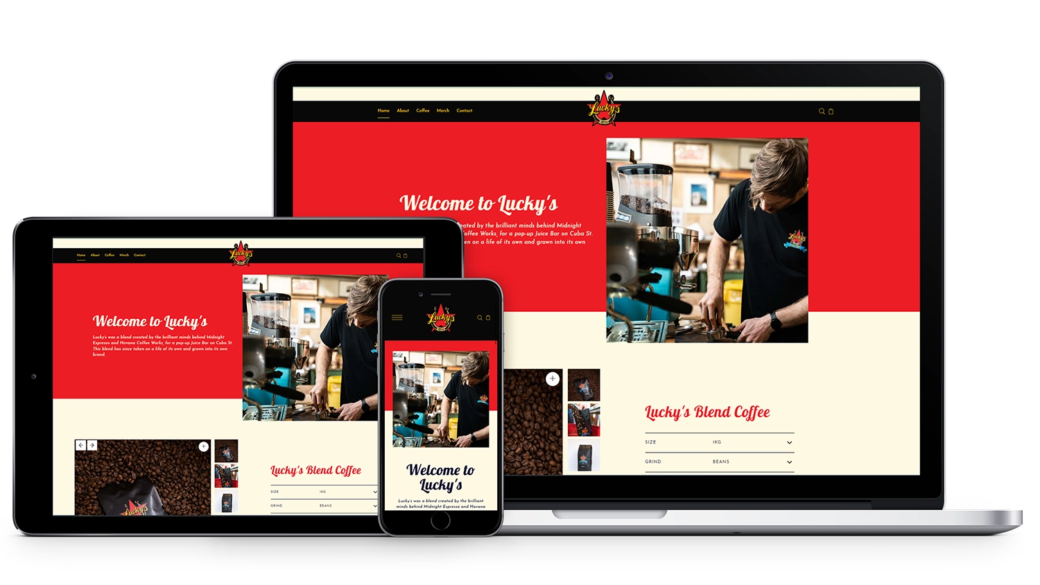 Lucky's Coffee Shopify